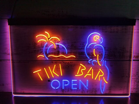 Image of Tiki Bar Open Two Tone Illuminated Sign