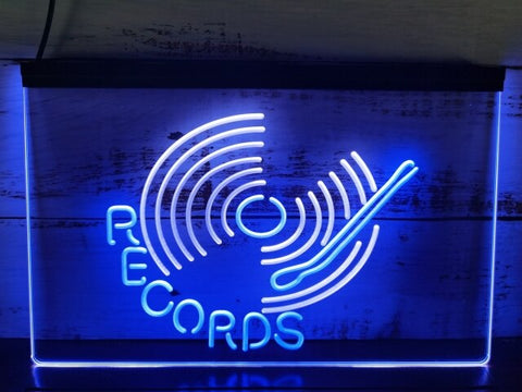 Image of Vinyl Records Two Tone Illuminated Sign