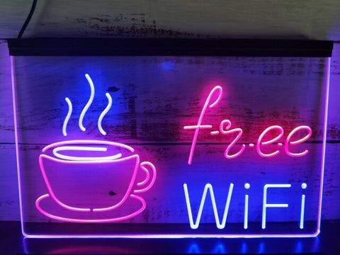 Image of Coffee Shop Free Wi-Fi Two Tone Illuminated Sign