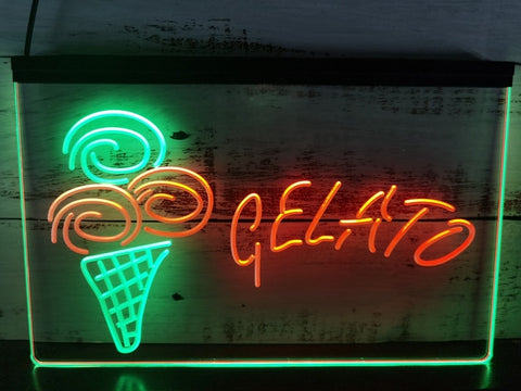 Image of Gelato Ice Cream Two Tone Illuminated Sign