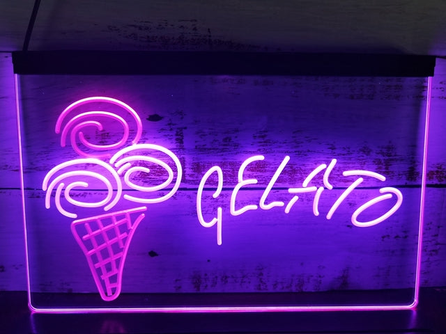 Gelato Ice Cream Two Tone Illuminated Sign