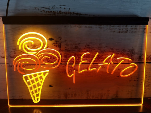 Gelato Ice Cream Two Tone Illuminated Sign