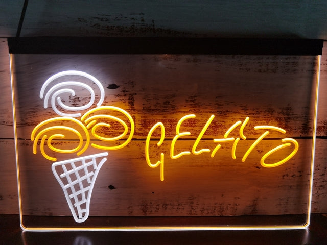 Gelato Ice Cream Two Tone Illuminated Sign