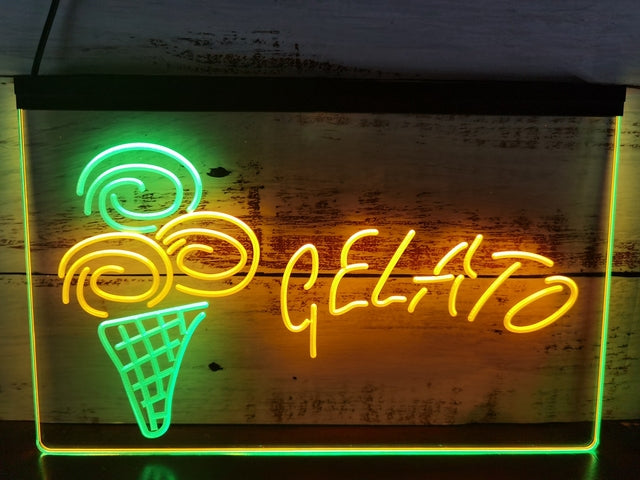Gelato Ice Cream Two Tone Illuminated Sign