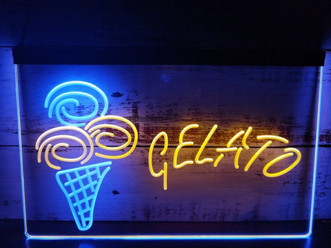 Image of Gelato Ice Cream Two Tone Illuminated Sign