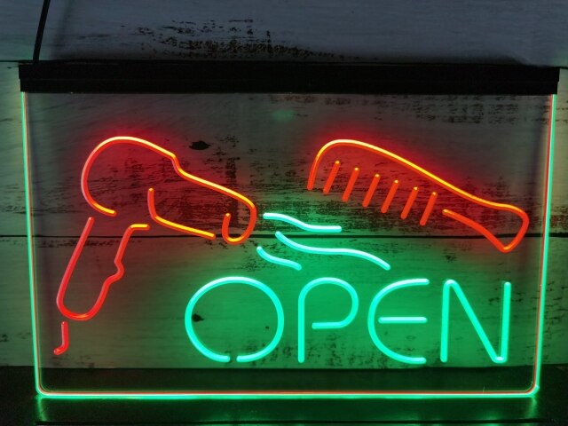 Hairdressers Open Two Tone Illuminated Sign