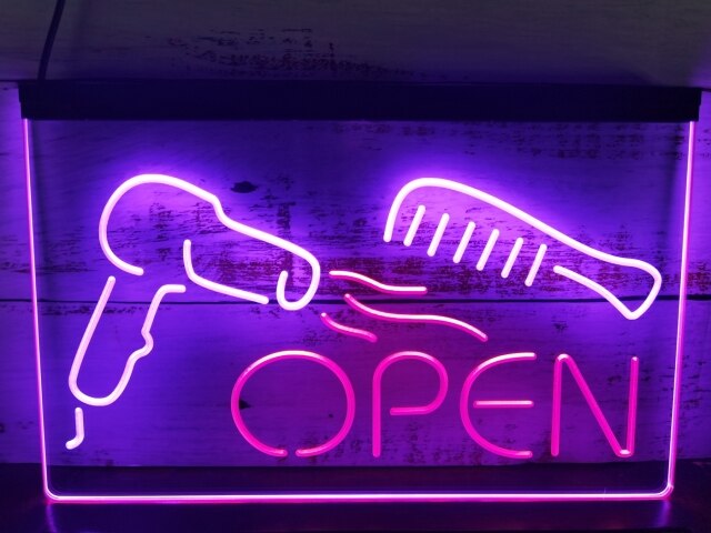 Hairdressers Open Two Tone Illuminated Sign