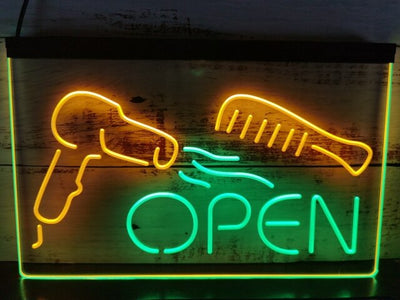 Hairdressers Open Two Tone Illuminated Sign