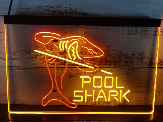 Pool Shark Two Tone Illuminated Sign