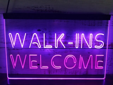Image of Walk Ins Welcome Two Tone Illuminated Sign