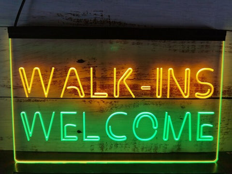 Image of Walk Ins Welcome Two Tone Illuminated Sign