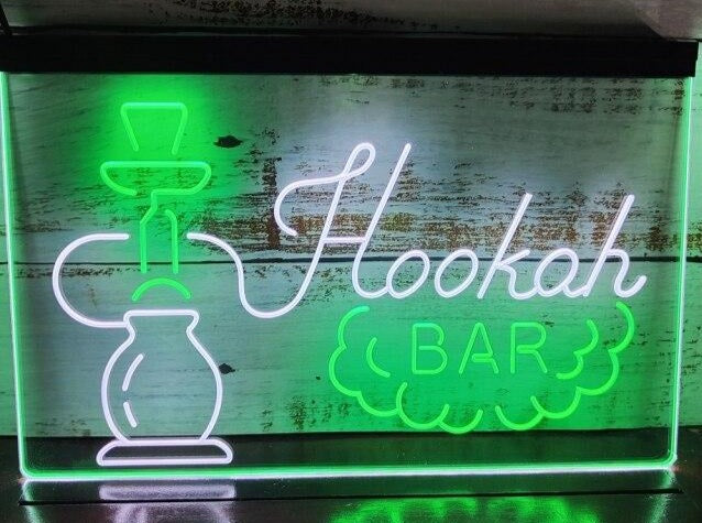 Hookah Bar Two Tone Illuminated Sign