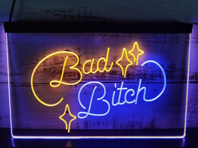 Bad Bitch Two Tone Illuminated LED Neon Sign – Dope Neons