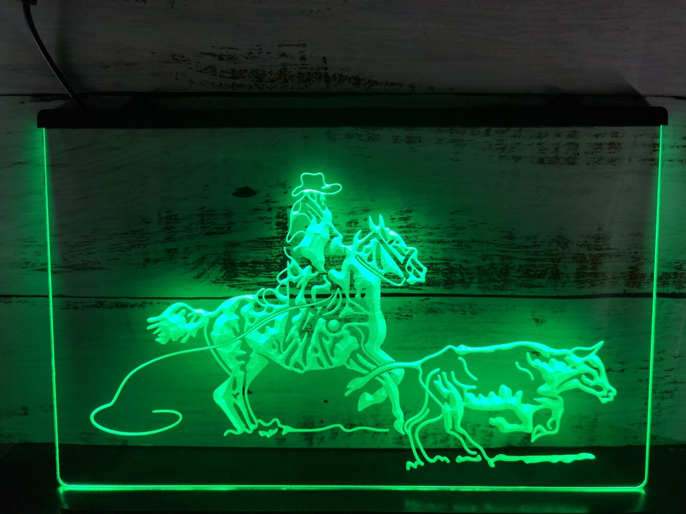 Cowboy Scene Illuminated Sign