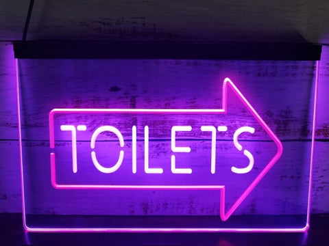 Image of Toilets This Way Arrow Two Tone Illuminated Sign