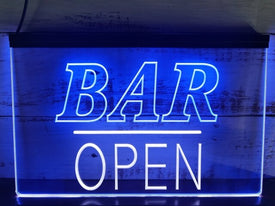 Bar Open Two Tone Illuminated LED Neon Sign