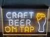 Craft Beer On Tap Two Tone Illuminated Sign