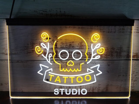 Image of Tattoo Studio Two Tone Illuminated Sign