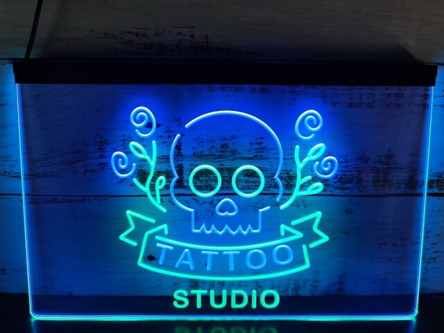 Tattoo Studio Two Tone Illuminated Sign