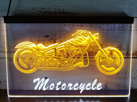 Image of Motorcycles Shop Garage Two Tone Illuminated Sign