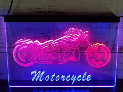 Image of Motorcycles Shop Garage Two Tone Illuminated Sign
