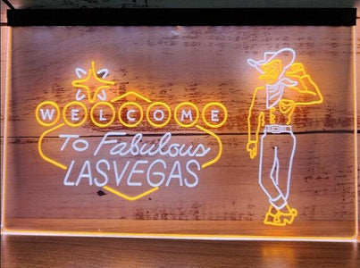 Welcome To Fabulous Las Vegas Two Tone Illuminated Sign