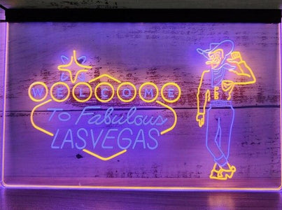 Welcome To Fabulous Las Vegas Two Tone Illuminated Sign