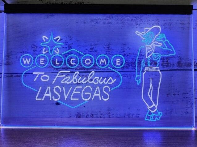 Welcome To Fabulous Las Vegas Two Tone Illuminated Sign