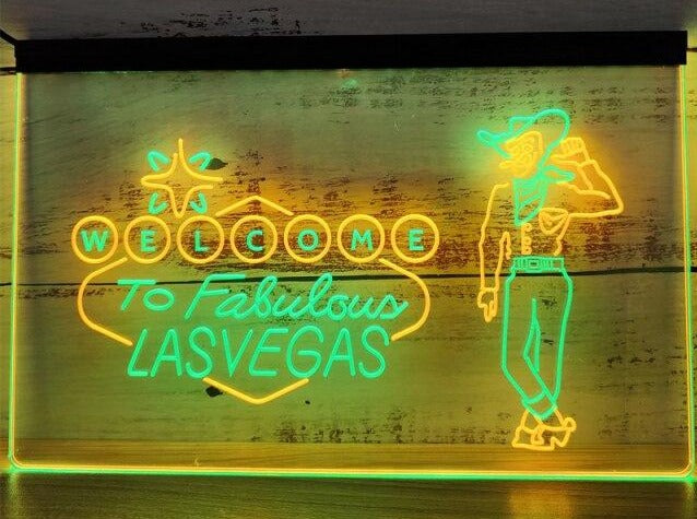 Welcome To Fabulous Las Vegas Two Tone Illuminated Sign