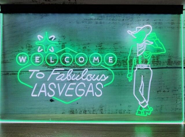 Welcome To Fabulous Las Vegas Two Tone Illuminated Sign