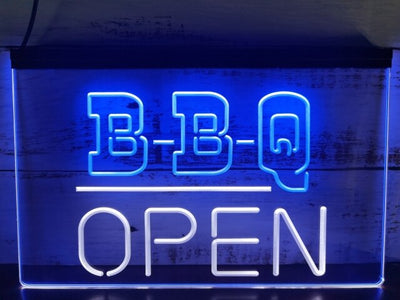 BBQ Open Two Tone Illuminated Sign