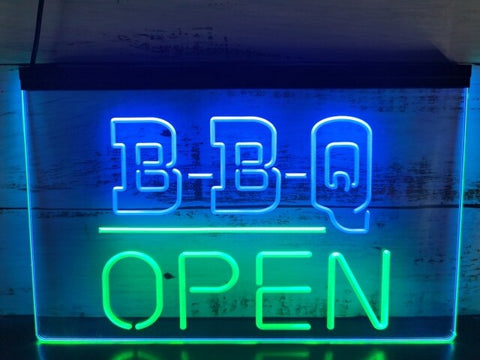 Image of BBQ Open Two Tone Illuminated Sign