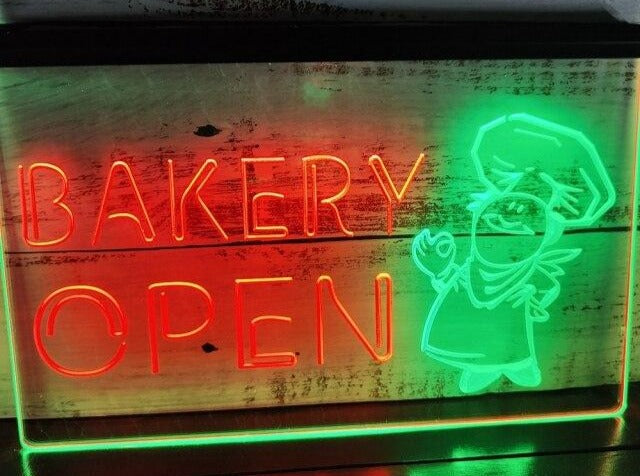 Bakery Open Two Tone Illuminated Sign