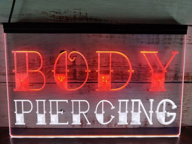 Body Piercing Two Tone Illuminated Sign