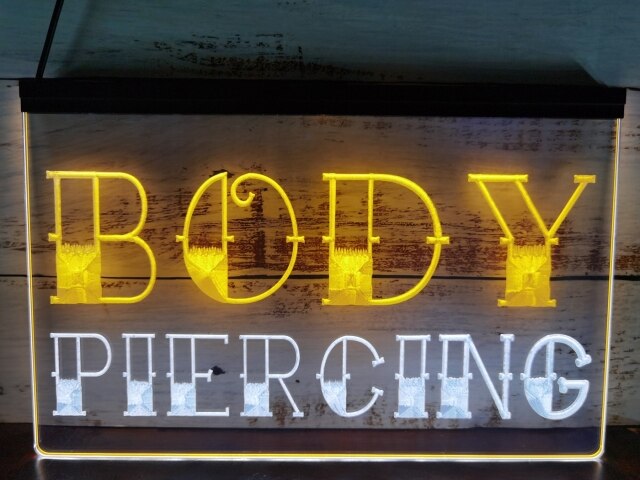 Body Piercing Two Tone Illuminated Sign