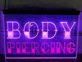 Body Piercing Two Tone Illuminated Sign