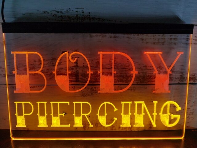 Body Piercing Two Tone Illuminated Sign