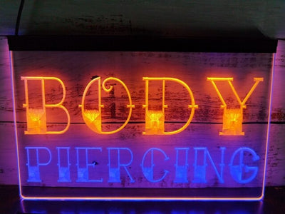 Body Piercing Two Tone Illuminated Sign