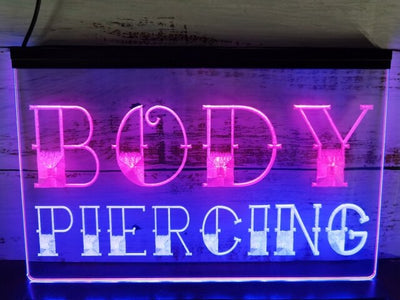 Body Piercing Two Tone Illuminated Sign