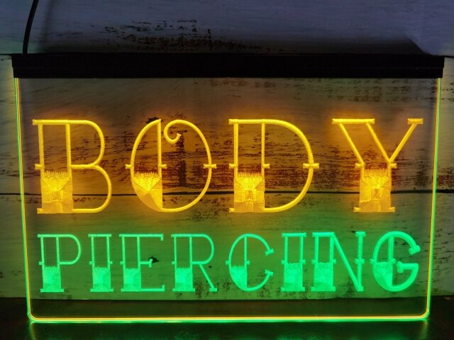 Body Piercing Two Tone Illuminated Sign