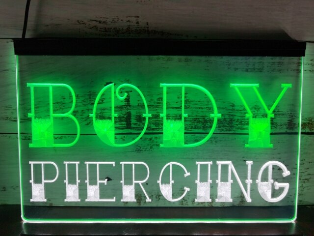 Body Piercing Two Tone Illuminated Sign