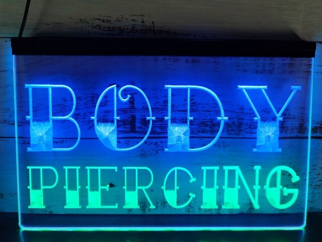 Body Piercing Two Tone Illuminated Sign
