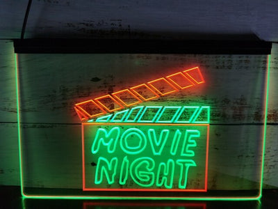 Movie Night Two Tone Illuminated Sign