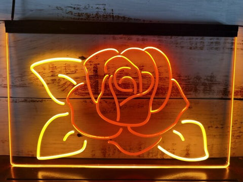 Image of Rose Flower Two Tone Illuminated Sign