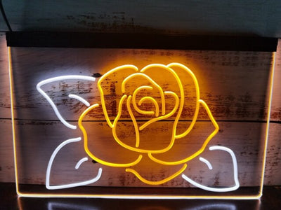 Rose Flower Two Tone Illuminated Sign