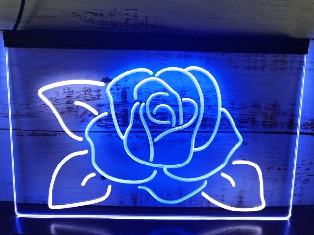 Rose Flower Two Tone Illuminated Sign