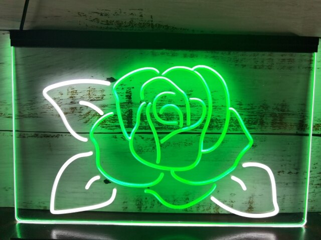 Rose Flower Two Tone Illuminated Sign