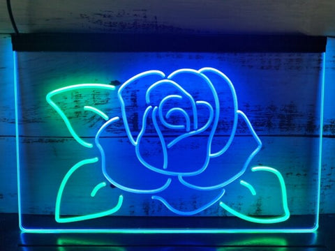 Image of Rose Flower Two Tone Illuminated Sign