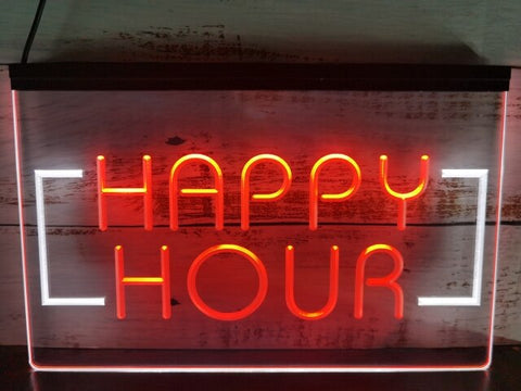 Image of Happy Hour Two Tone Illuminated Sign