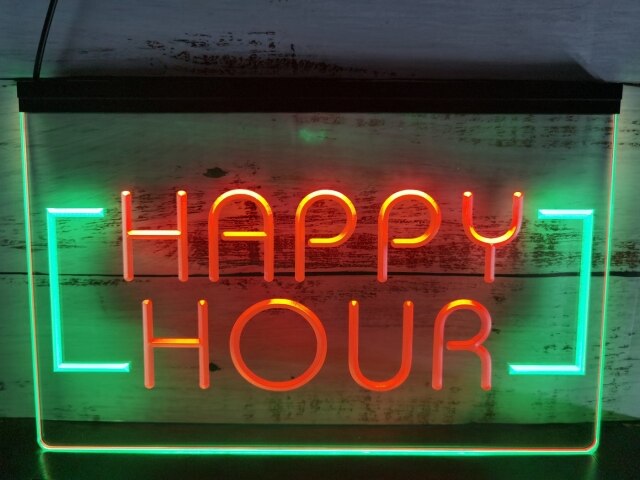 Happy Hour Two Tone Illuminated Sign